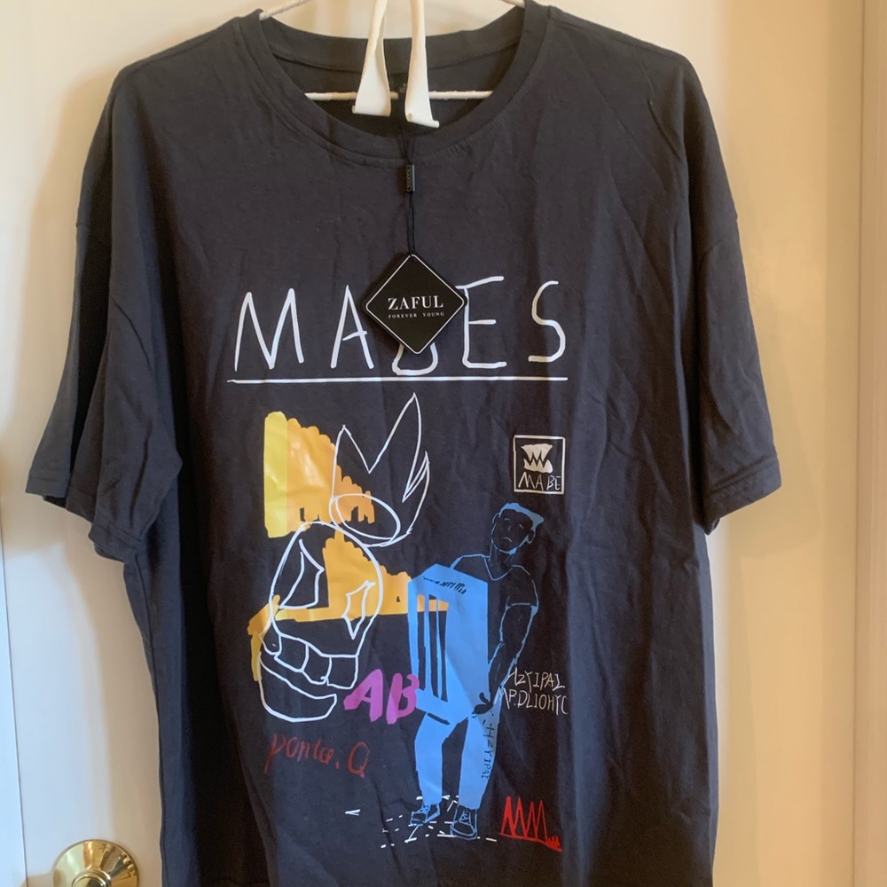 Cartoon graphic pattern basic t-shirt